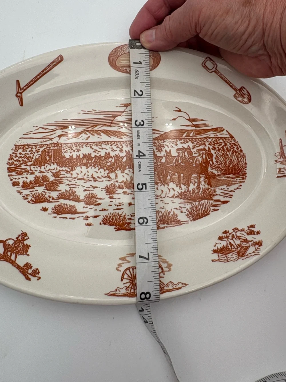 RARE Vintage Wallace China 49er Pattern Oval Serving Plate